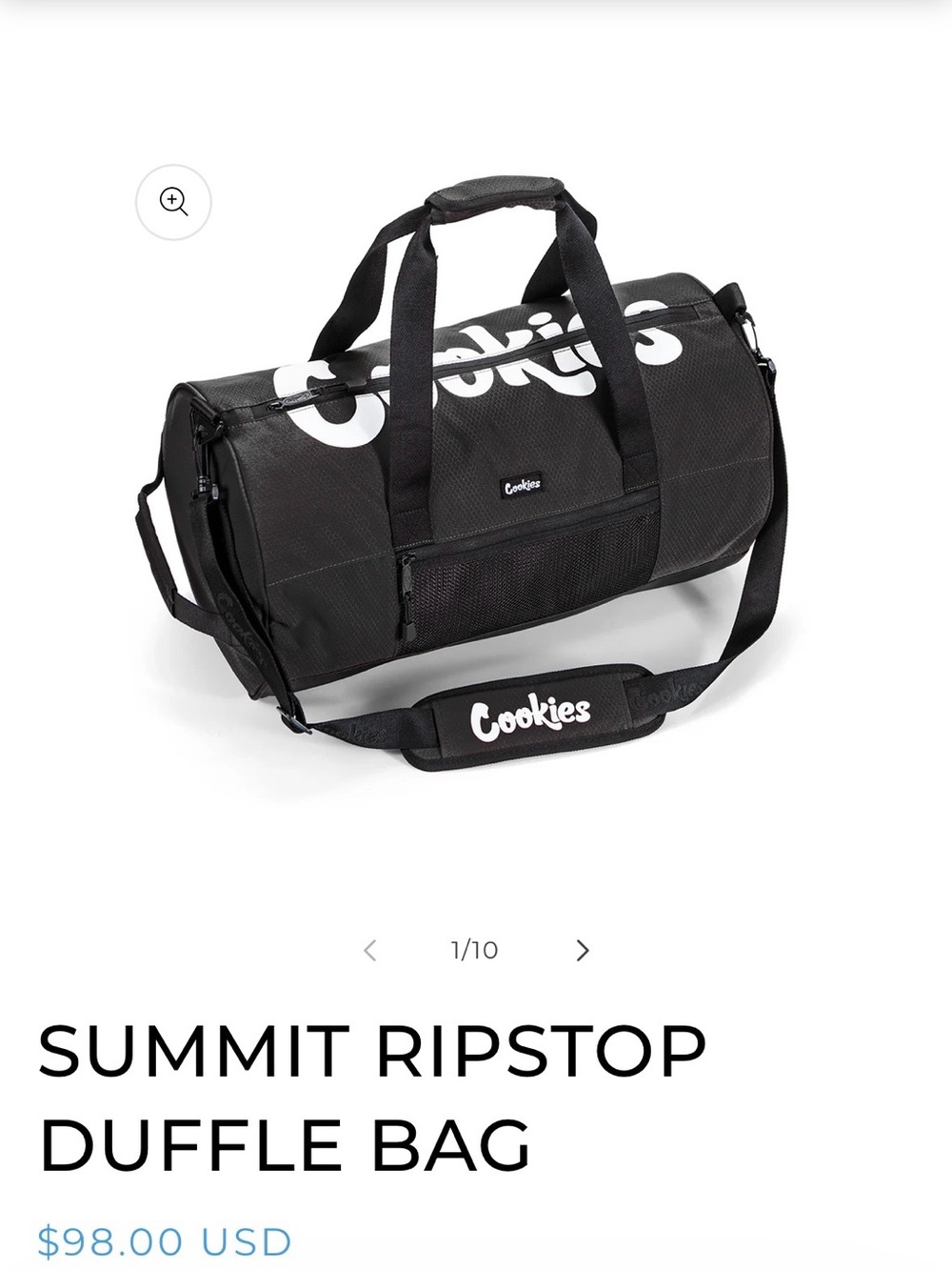 Cookies Summit Ripstop Duffle Bag in Black